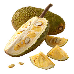 Obraz premium Jackfruit flake isolated on a transparent background