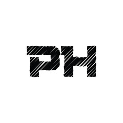 PH monogram logo design letter text name symbol monochrome logotype alphabet character simple logo