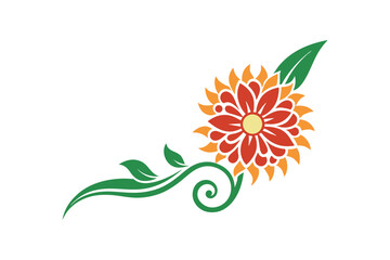 set of floral design elements