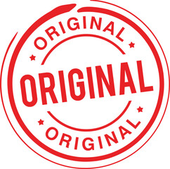 Original Red Stamp Design | Authenticity Label Vector Graphic for Product Verification, Certification, and Quality Assurance