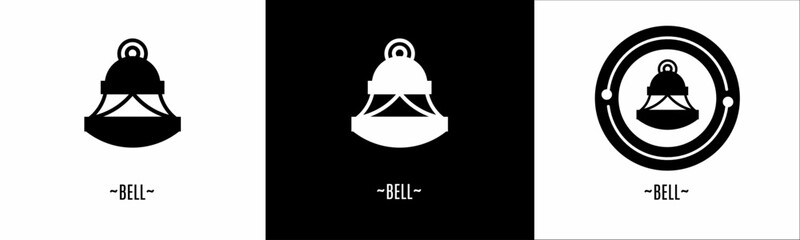 Bell logo set. Collection of black and white logos. Stock vector.
