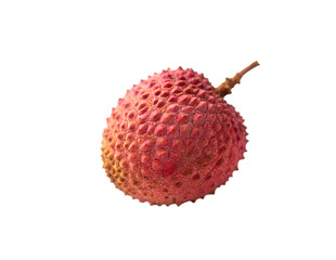 Fresh Lychee Fruit with Rough Red Skin and Sweet Flesh Isolated Close-up Picture With PNG, Transparency and JPEG Background