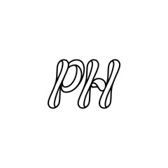 PH monogram logo design letter text name symbol monochrome logotype alphabet character simple logo