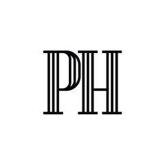 PH monogram logo design letter text name symbol monochrome logotype alphabet character simple logo