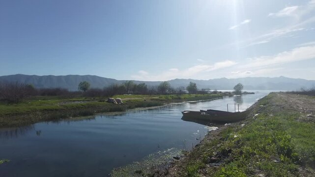 panorama in Shkodra region , Albania