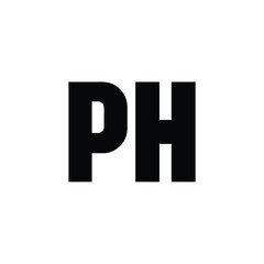 PH monogram logo design letter text name symbol monochrome logotype alphabet character simple logo