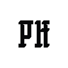 PH monogram logo design letter text name symbol monochrome logotype alphabet character simple logo