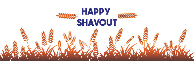 Shavuot Celebration with Wheat, Jewish Festival Greeting Image