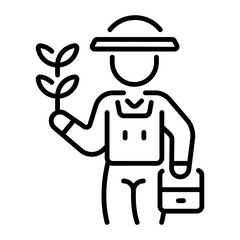 A linear style icon of farmer harvest