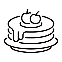 A line style icon of pancakes