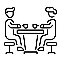 An outline style icon of thanksgiving dinner