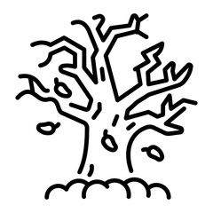 A line style icon of autumn tree