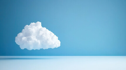 Fluffy white cloud floats against clear blue sky, symbolizing digital transformation and innovation