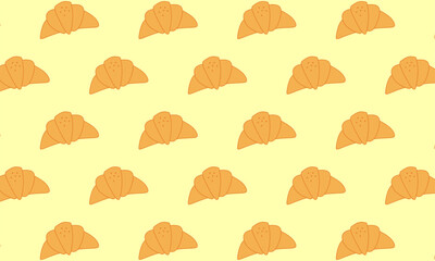 Croissant seamless pattern. Bread pattern background.  For background, fabric, wallpaper, print, wrapping paper and other purpose