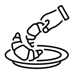 A line style icon of croissants