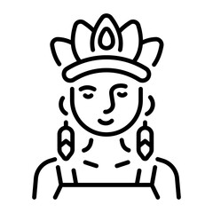 A linear style icon of indigenous