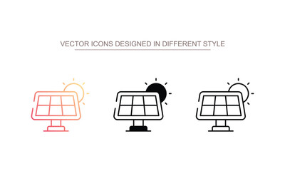 Solar Panel icon design with white background stock illustration