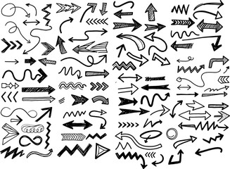 Obraz premium set of different black and white arrow bundle