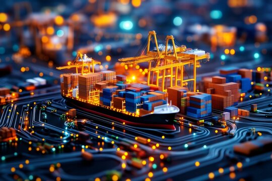  Logistics of a modern port. Generative AII