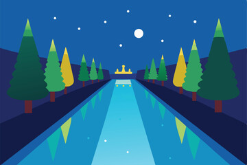 Fototapeta premium winter night landscape