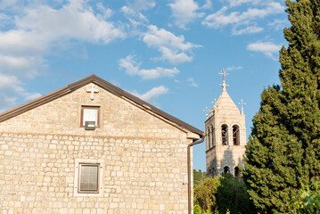 Montenegro Orthodox Church Dome and Christian Cross in Petrovac