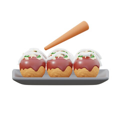 Asian Food 3D icon illustration