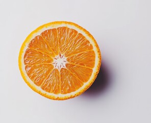 Vibrant Orange Slice on White Background