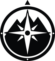 hiking compass icon vector illustration