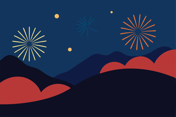 fireworks in the night sky