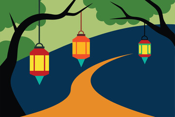 vector illustration of a city with trees