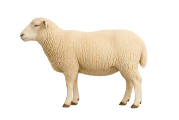 Fototapeta premium Side view of a woolly sheep