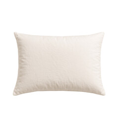 Serene Rest: A plush, ivory-colored pillow offers a haven of comfort and tranquility, inviting peaceful rest and rejuvenation. isolated on transparent or white background png