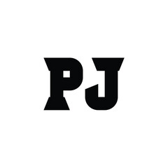 PJ monogram logo design letter text name symbol monochrome logotype alphabet character simple logo