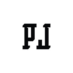 PJ monogram logo design letter text name symbol monochrome logotype alphabet character simple logo