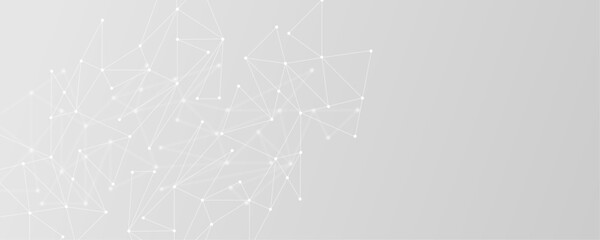 Abstract white gray digital technology futuristic communication high tech concept background. Technology dots lines connect network background. © Ahnaf Tahmid