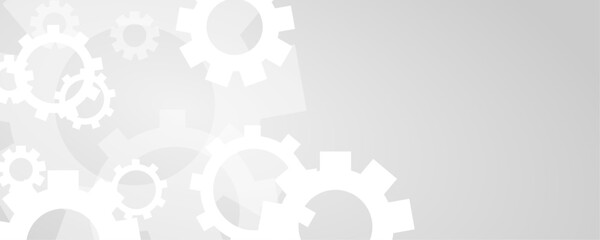 Abstract white gray futuristic high tech digital technology and mechanical engineering concept background design.