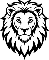 lion head vector line art 