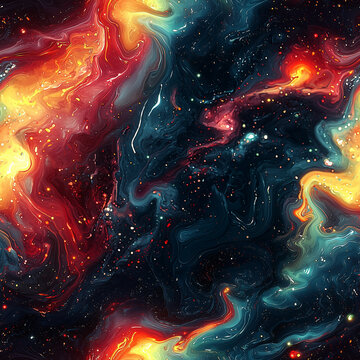 A vivid glitch art composition featuring an abstract explosion of fluid and colorful distortions. Dynamic motion, feeling of futuristic chaos and digital fragmentation. 1:1 square image format graphic