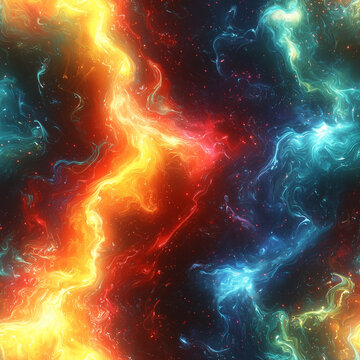 A vivid glitch art composition featuring an abstract explosion of fluid and colorful distortions. Dynamic motion, feeling of futuristic chaos and digital fragmentation. 1:1 square image format graphic