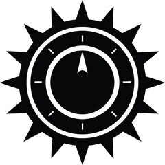 solar clock icon vector illustration