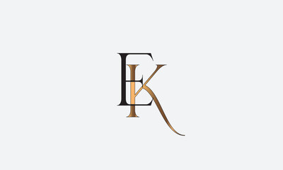 EK, KE , E , K , Abstract Letters Logo Monogram	