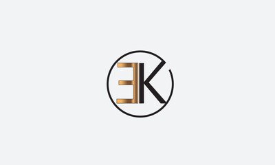 EK, KE , E , K , Abstract Letters Logo Monogram	