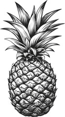 Obraz premium pineapple sketch line art illustration 