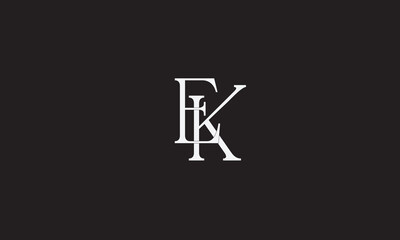 EK, KE , E , K , Abstract Letters Logo Monogram	