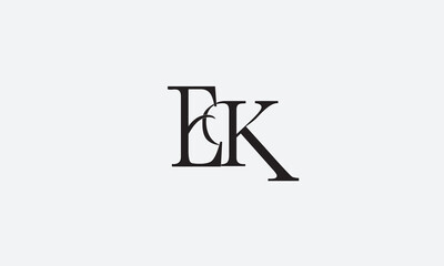 EK, KE , E , K , Abstract Letters Logo Monogram	