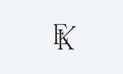 EK, KE , E , K , Abstract Letters Logo Monogram	