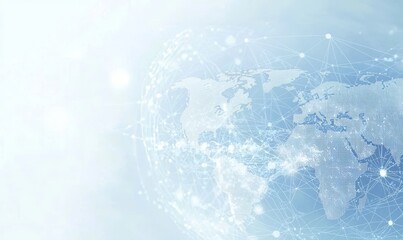 Obraz premium Global connections represented through a light blue background.