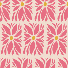 Pink flowers seamless pattern