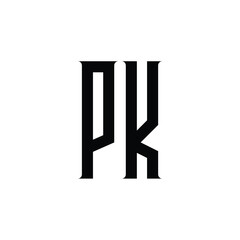 PK monogram logo design letter text name symbol monochrome logotype alphabet character simple logo