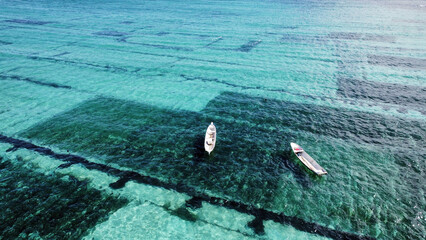 Seaweed Farms and Water Canals in Bali – Aerial Drone Footage of Traditional Aquaculture in Nusa Lembongan and Nusa Ceningan © Aelis Vision
